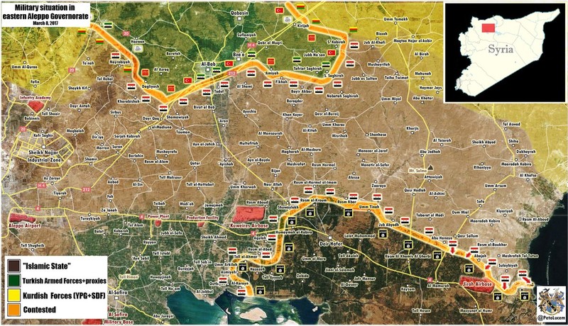 Chiến trường phía đông Aleppo tính đến ngày 08.03.2017