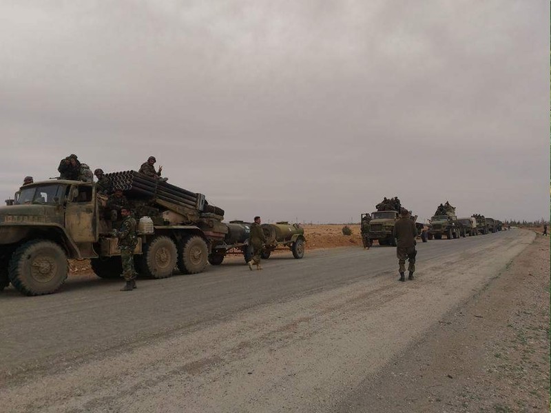 Lực lượng Tiger hành quân cơ động về vùng nông thôn phía bắc tỉnh Hama