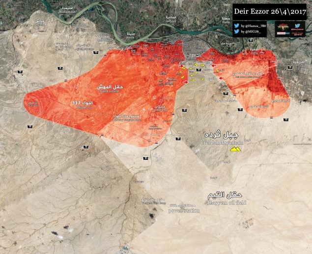 Chiến trường Deir Ezzor tính đến ngày 26.04..2017