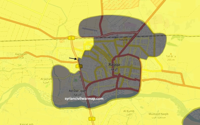 Bản đồ chiến trường Raqqa ngày 29.06.2017