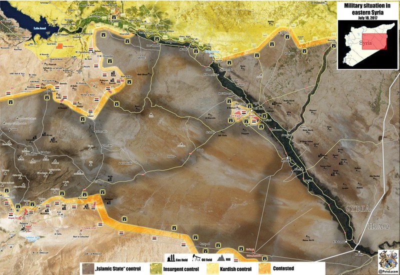 Bản đồ tình hình chiến sự khu vực thị trấn Sukhnah, sa mạc Palmyra tỉnh Homs