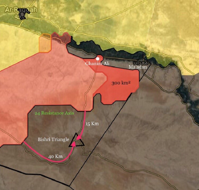 Các mũi tiến công chính của quân đội Syria đánh vào vùng ranh giới tỉnh Deir Ezzorr
