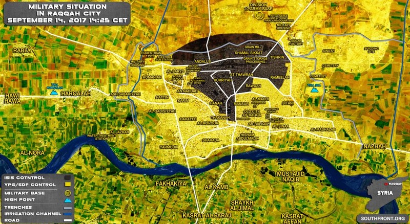 Bản đồ tình hình chiến sự thành phố Raqqa, IS cũng quyết định tử chiến đến tay súng cuối cùng - ảnh South Front