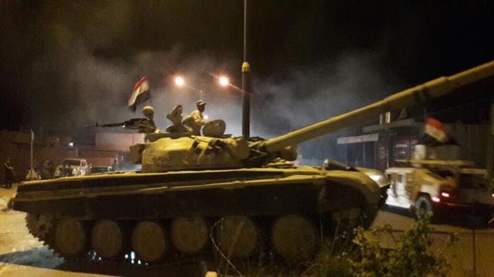 Xe tăng quân đội Iraq trong thành phố Kirkuk - ảnh Iraq Today