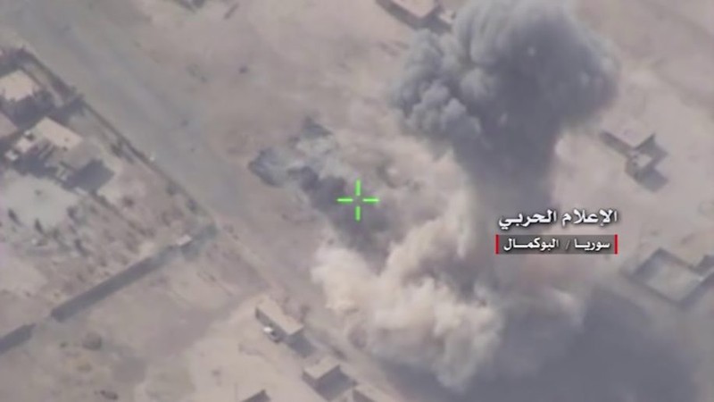 Không quân UAV Syria không kích IS trên chiến trường Albukamal - ảnh minh họa Hezbollah