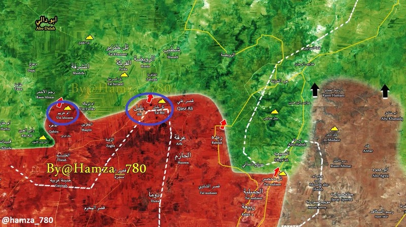 Các mũi tiến công của quân đội Syria trên chiến trường Hama - ảnh South Front