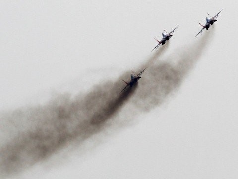 Tốp máy bay S-25 không kích trên chiến trường Hama - ảnh minh họa Masdar News