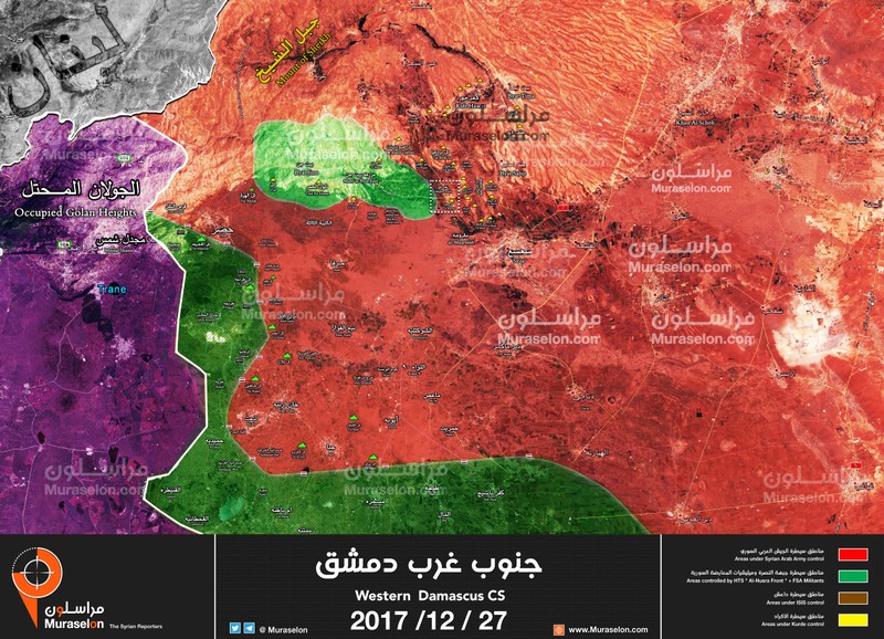 Bản đồ tình hình chiến sự thung lũng Beit Jinn - ảnh Muraselon