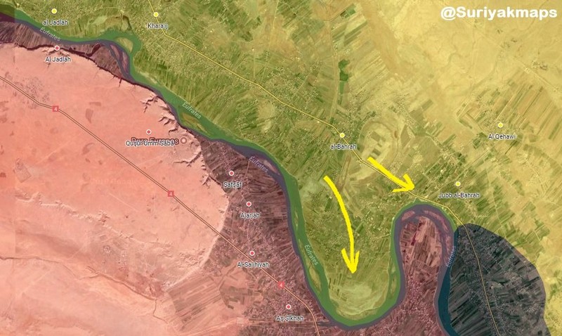 Bản đồ lực lượng SDF tiến công đánh chiếm làng al-Bahrah ở Deir Ezzor - ảnh minh họa South Front