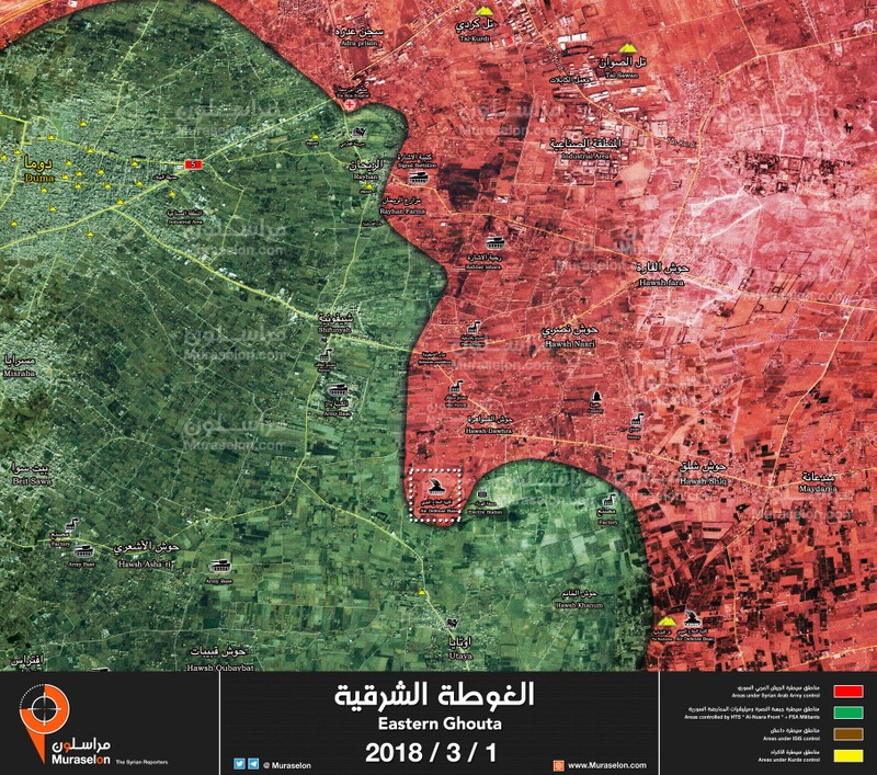 Lực lượng Tiger tấn công giải phóng căn cứ phòng không Pechora ở Đông Ghouta - ảnh Muraselon