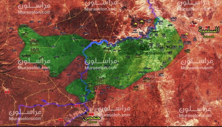 Bản đồ khu vực Rastan tỉnh Homs - ảnh Muraselon