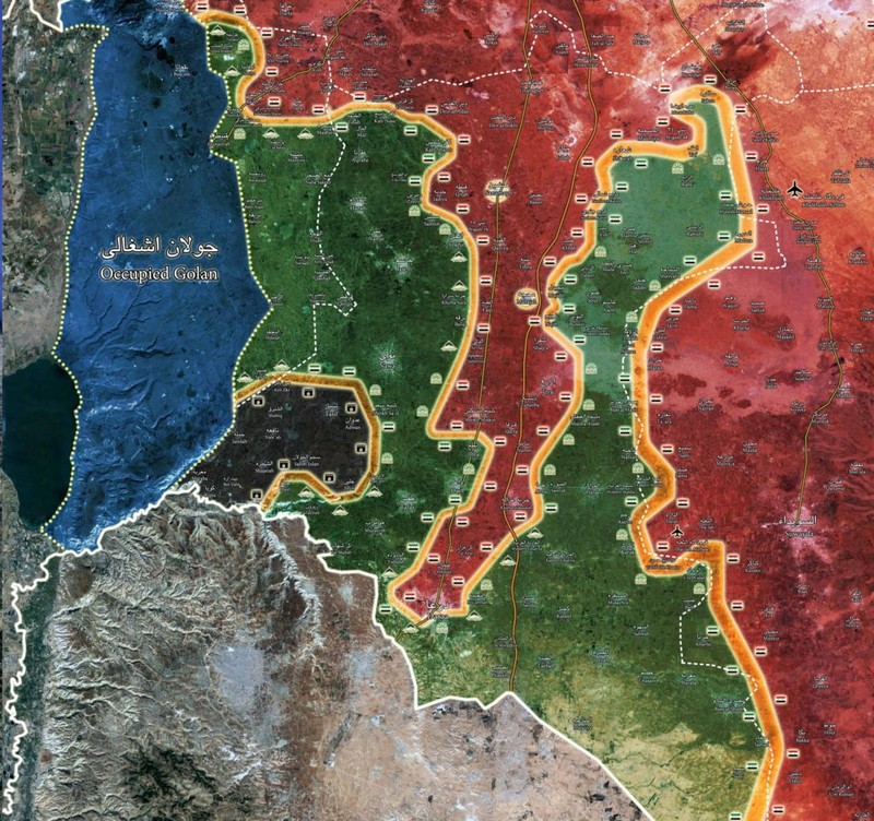 Bản đồ tình hình chiến sự Daraa. Bản đồ mình họa của South Front
