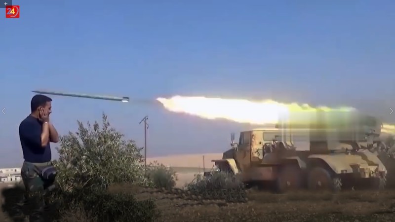 Lực lượng pháo binh - tên lửa quân đội Syria tiến công ở Daraa. Ảnh minh họa South Front