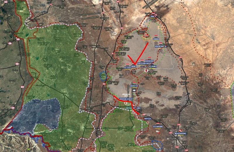 Quân đội Syria đã giải phóng quận Lajat sau 4 ngày tiến công liên tiếp. Ảnh South Front