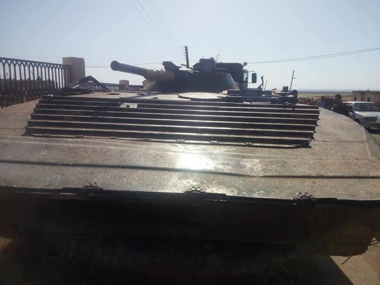 Xe Bộ binh Cơ giới BMP-1, do lực lượng FSA bàn giao cho quân đội Syria, ảnh Masdar News