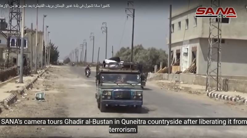 Lực lượng Tiger giải phóng thị trấn Ghadir Al-Bustan. Ảnh video SÂN