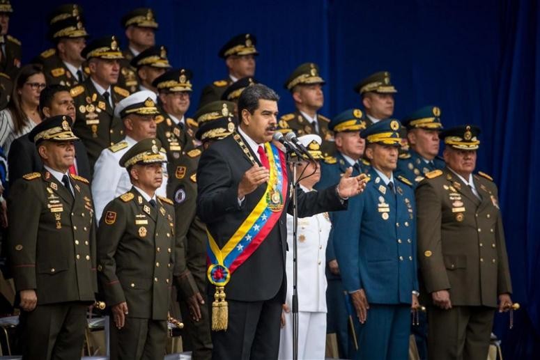 Tổng thống Venezuela Nicolas Maduro trong một cuộc mít-tinh. Ảnh: Lenta.