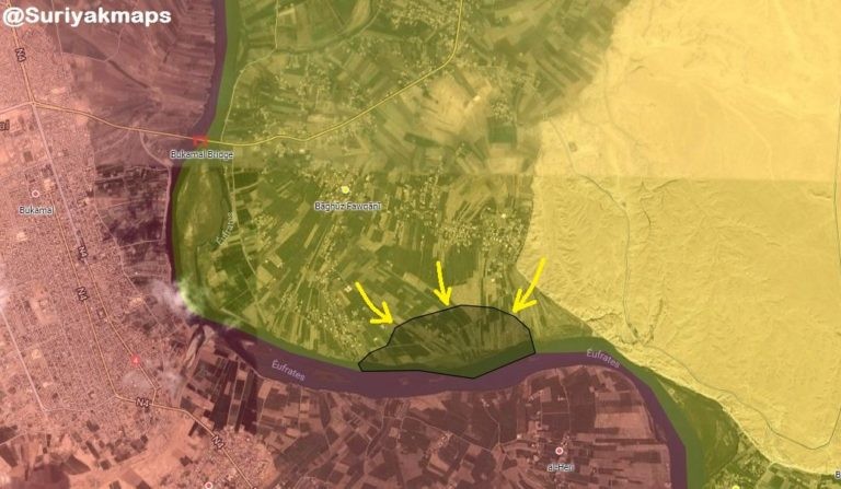 SDF tấn công vào 600m2 cuối cùng của IS trên thung lũng sông Euphrates, Deir Ezzor.