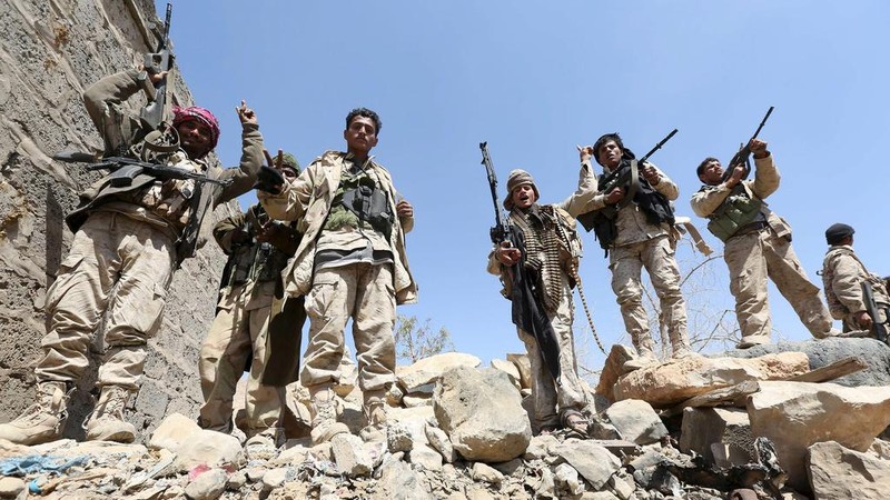 Các chiến binh Houthi trên chiến trường Yemen. Ảnh minh họa: South Front.