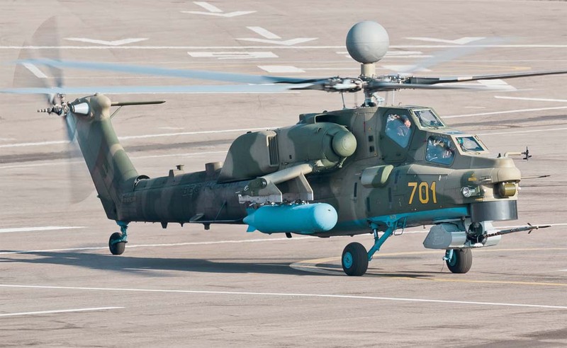 Trực thăng tấn công Mi-28NM Thợ săn đêm có mặt ở Syria thử nghiệm. Ảnh Izvesti