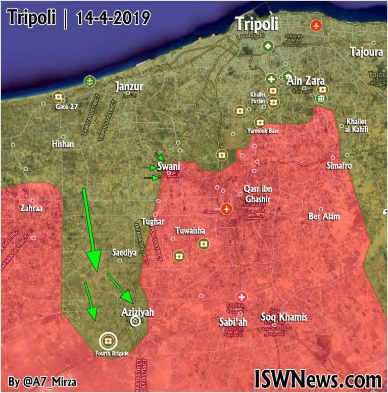 Tình hình chiến sự ở Libya tính đến ngày 14.04.2019 theo bản đồ ISWNews.com