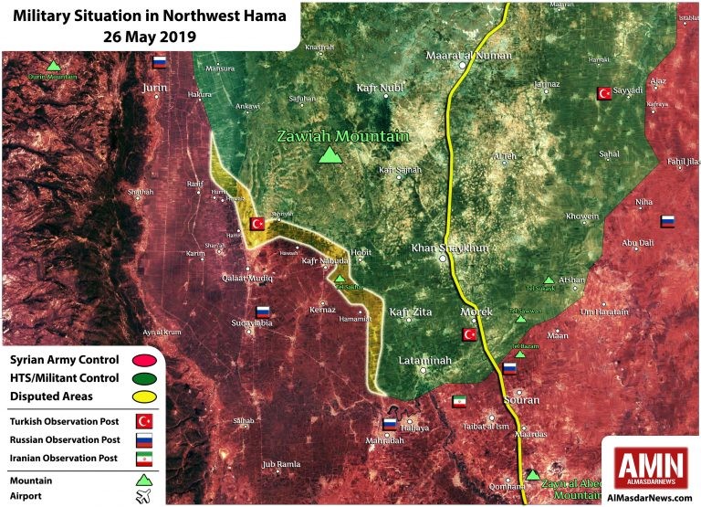Chiến trường khu vực phía bắc Hama, kết quả cuộc tấn công của quân đội Syria. Ảnh South Front