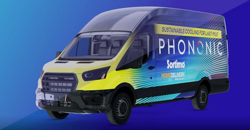 Xe vận tải điện Phononic / Sortimo ba chếđộ nhiệt dành cho bán lẻ hàng tạp hóa. Ảnh: Phononic
