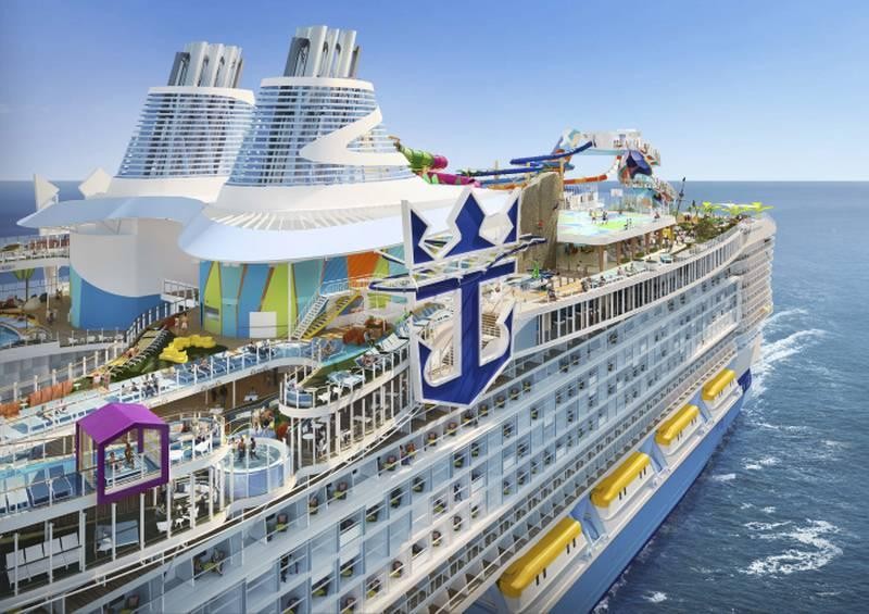 Tầu du lịch lớn nhất thế giới Biểu tượng của Biển "Icon of Seas. Ảnh video Royal Caribbean International.