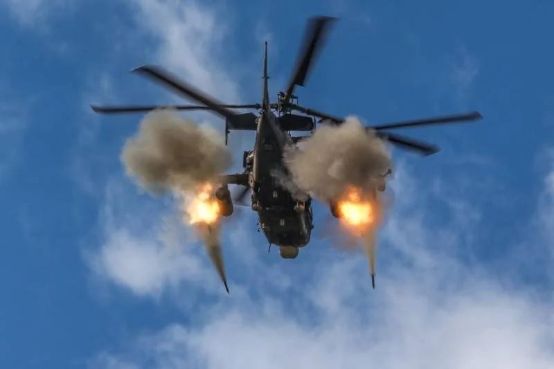 Trực thăng Ka-52 Nga tấn công. Ảnh RG