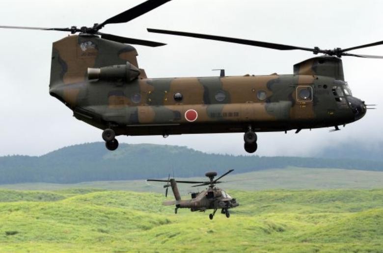 Lực lượng Phòng vệ Mặt đất Nhật Bản tiến hành diễn tập vào ngày 24/8/2014. Ảnh: Cankao