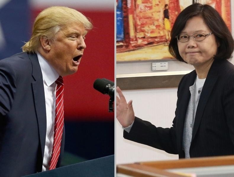 Tổng thống Mỹ Donald Trump và nhà lãnh đạo Đài Loan Thái Anh Văn. Ảnh: China.hket.com