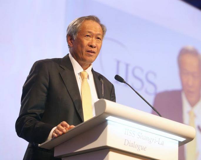 Bộ trưởng Quốc phòng Singapore Ng Eng Hen tại Đối thoại Shangri-La 2017. Ảnh: Today Online