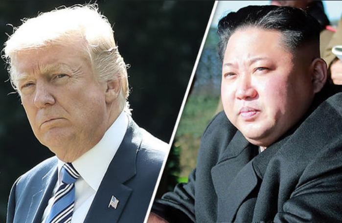 Tổng thống Mỹ Donald Trump và nhà lãnh đạo Triều Tiên Kim Jong-un. Ảnh: Daily Express