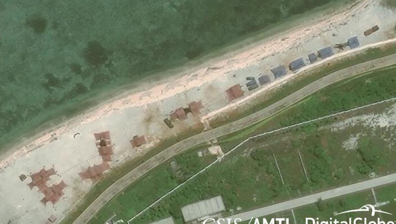 Hình ảnh vệ tinh của AMTI cho thấy Trung Quốc triển khai các hệ thống vũ khí mới trên đảo Phú Lâm thuộc quần đảo Hoàng Sa, ngày 12/5/2018.