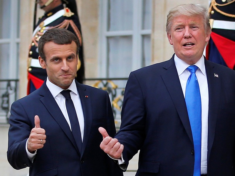 Ông Macron gặp tổng thống Mỹ Donald Trump trong chuyến thăm Mỹ