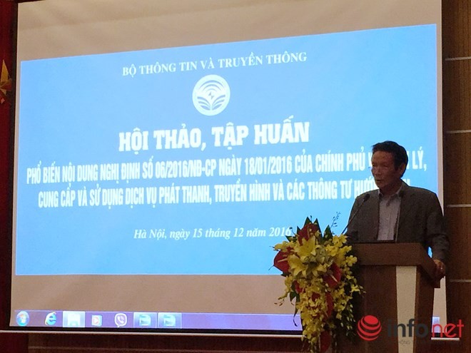 Thứ trưởng Bộ TT&TT Hoàng Vĩnh Bảo phát biểu tại Hội thảo.