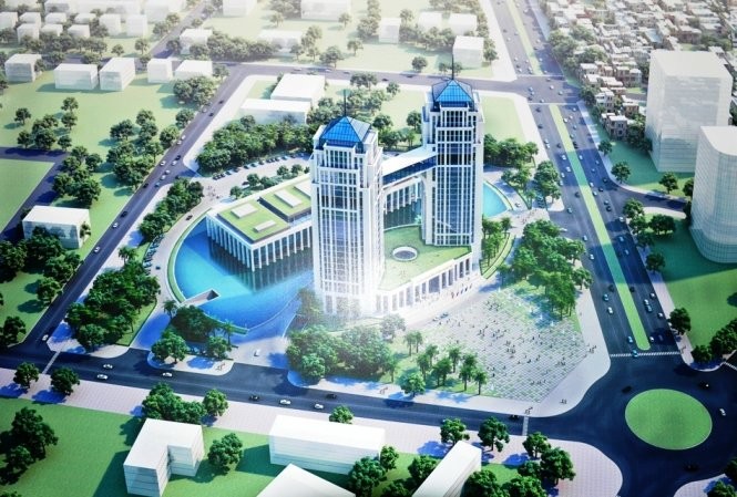 Phối cảnh tổng thể của Trung tâm hành chính Nghệ An dự kiến xây dựng