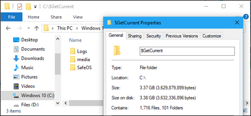 Có nên xóa thư mục $GetCurrent và $SysReset trên Windows 10?