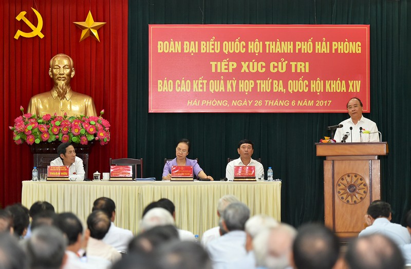Thủ tướng phát biểu tại buổi tiếp xúc cử tri thành phố Hải Phòng
