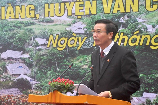 Ông Hồ Đức Hợp tại Lễ công nhận Quần thể 400 cây chè Shan Tuyết Suối Giàng là Cây Di sản Việt Nam. Nguồn: VACNE