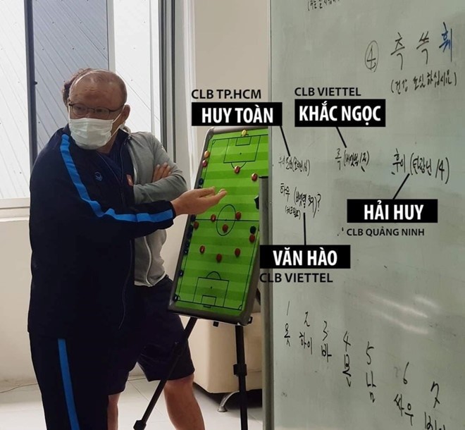 “HLV Park Hang-Seo đã vô tình để lộ những cái tên mới chuẩn bị triệu tập cho vòng loại Wolrd Cup 2022 sắp tới. Đây là một hành động có thể coi là bất cẩn". Ảnh VTV