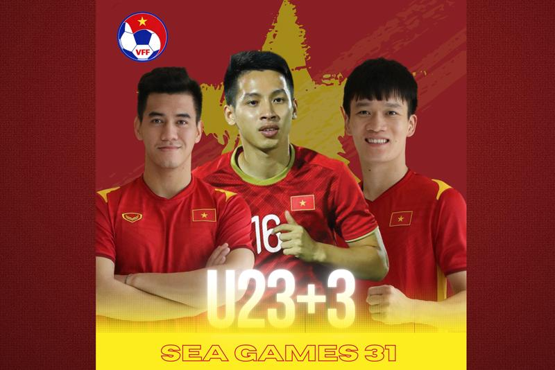 Đỗ Hùng Dũng, Nguyễn Hoàng Đức và Nguyễn Tiến Linh được bổ sung cho U23 Việt Nam tham dự SEA Games 31. Ảnh VFF