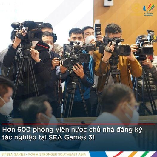 Có khoảng gần 2.000 phóng viên tác nghiệp tại SEA Games 31. Ảnh BTC.