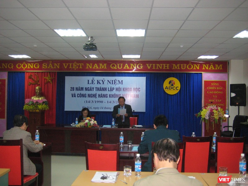 TS Trần Quang Châu - Chủ tịch Hội Khoa học & Công nghệ Hàng không Việt Nam phát biểu tại lễ kỷ niệm