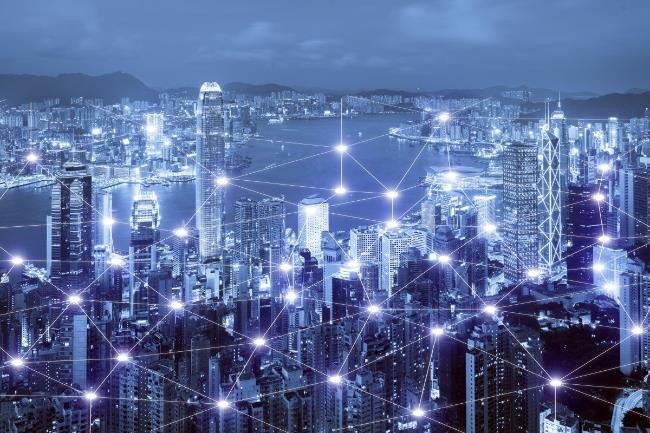 Mạng kết nối kinh doanh cho khái niệm thành phố thông minh Hồng Kông - Ảnh : Shutterstock