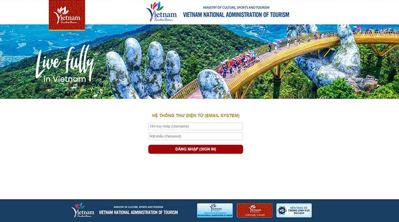 Giao diện email xúc tiến quảng bá du lịch Việt Nam