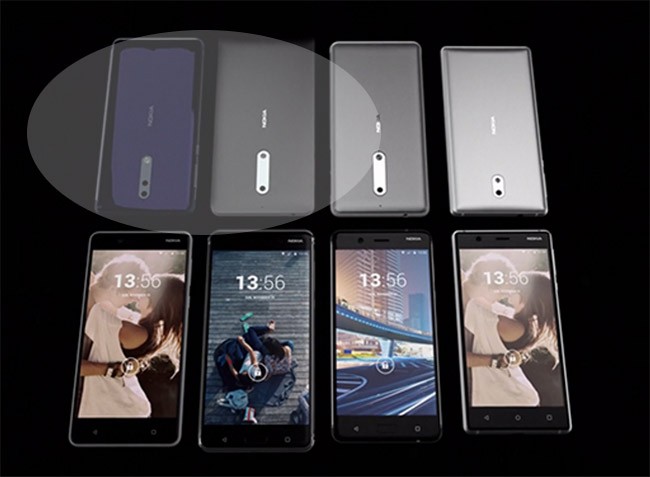 Nokia 8 và Nokia 9 nằm ở góc trên bên trái