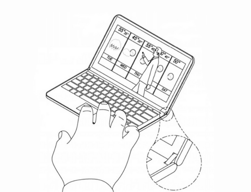 Mẫu máy tính bảng gập đôi trong bằng sáng chế của Microsoft (ảnh: Phone Arena)