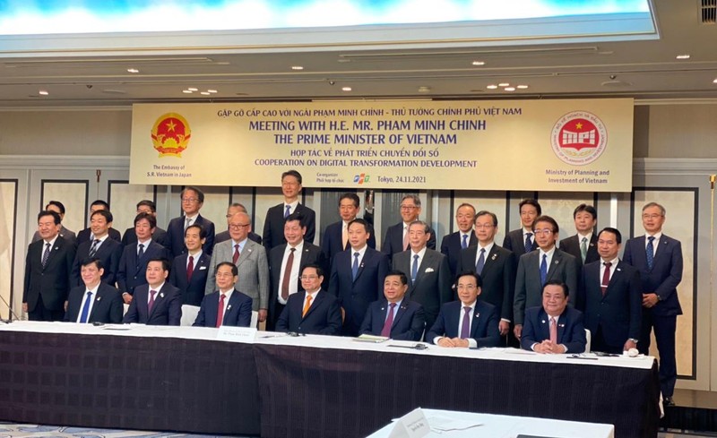 Thủ tướng Phạm Minh Chính chủ trì Hội nghị CĐS với các doanh nghiệp Nhật Bản. Ảnh Mic