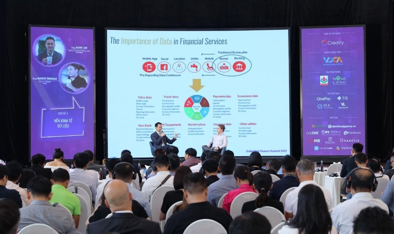 Sự kiện Embedded Finance Summit 2022 quy tụ gần 400 khách mời là các lãnh đạo, các chuyên gia trong ngành tài chính, ngân hàng, bảo hiểm...